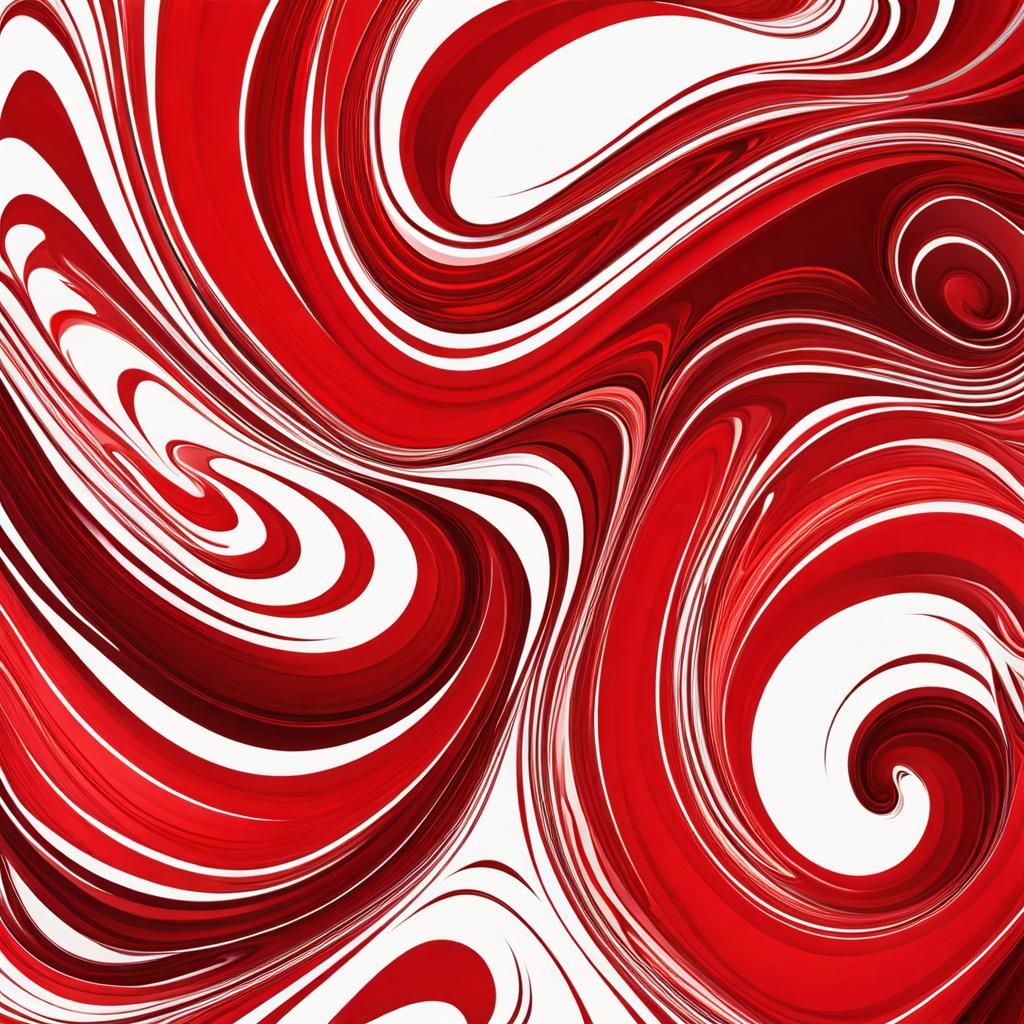 Abstract Red Swirls in Marble Style