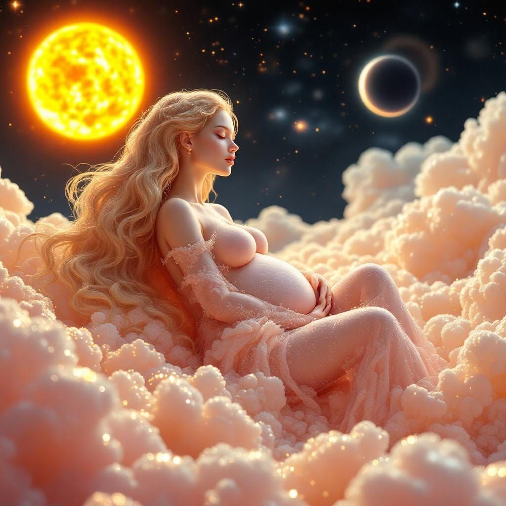 Macro View of Foamy Goddess in the Sky