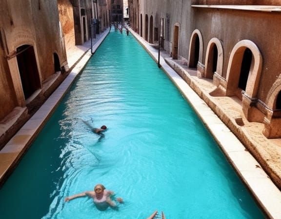 Ancient City Streets Reimagined as Swimming Pools