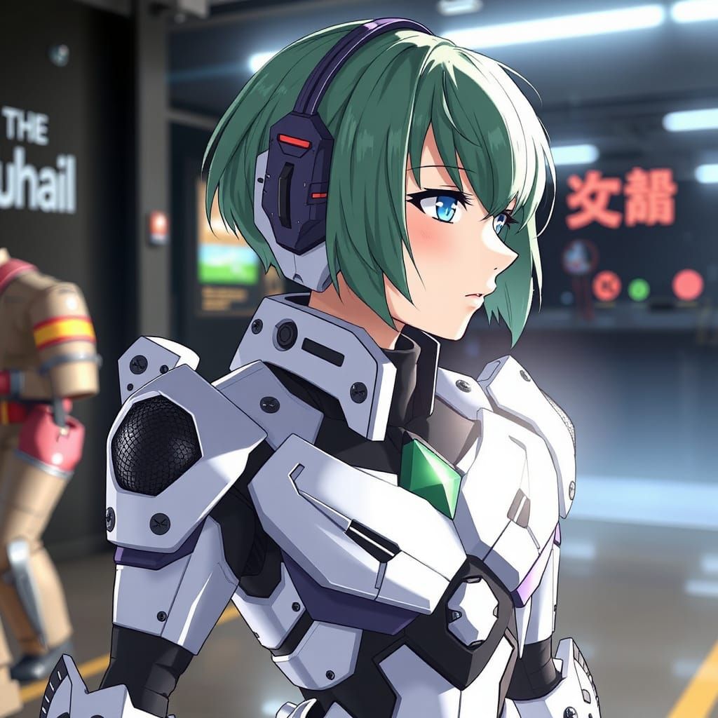 Anime Girl in Futuristic Combat Suit