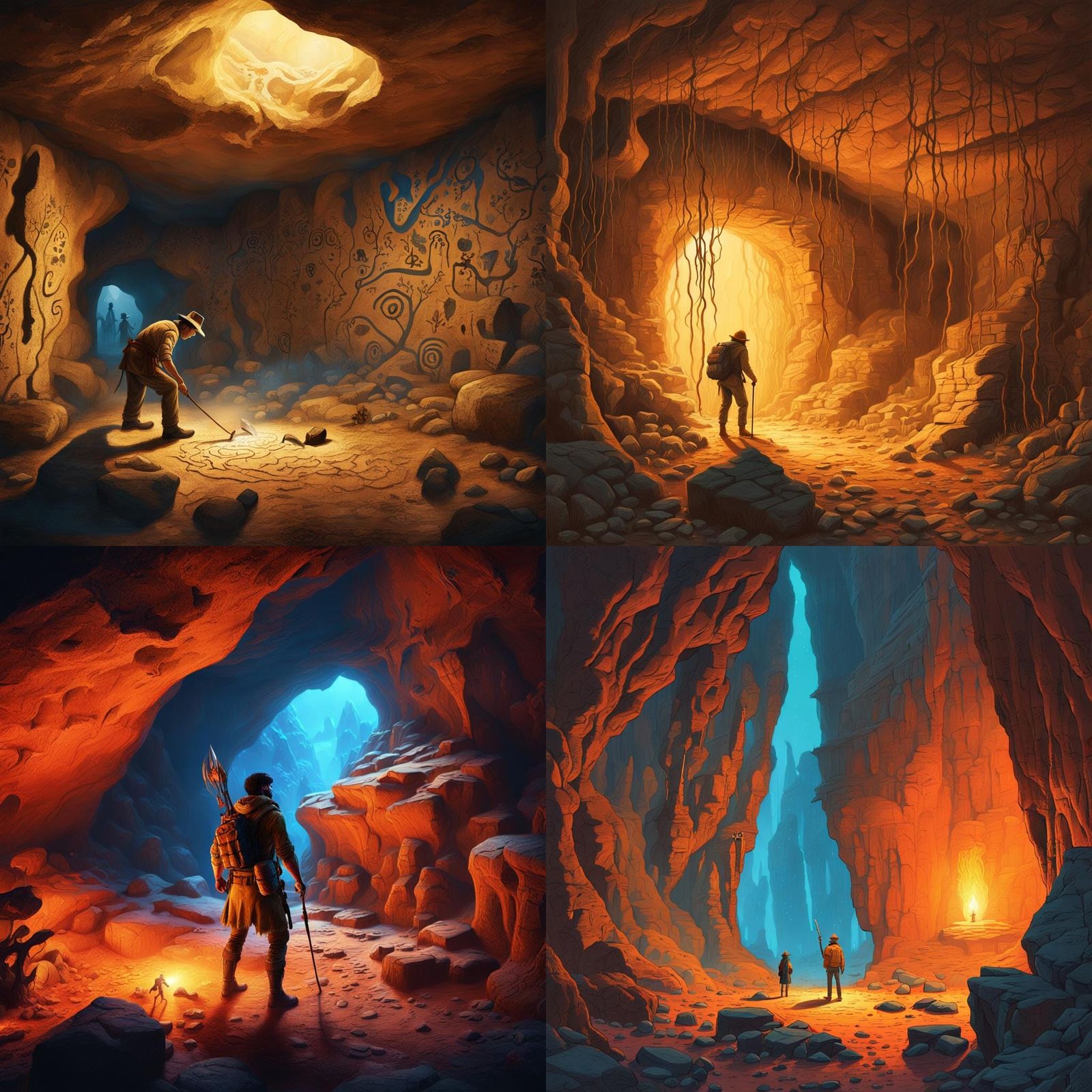 Cave Art Painting from Archeological Site