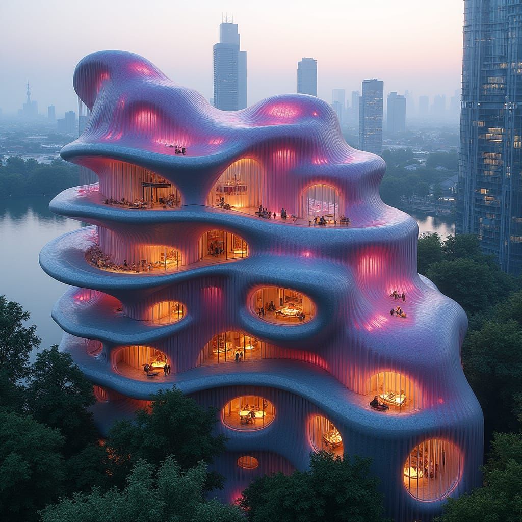 Semi-Circular Metropolis Blends Nature and Technology in Lum...