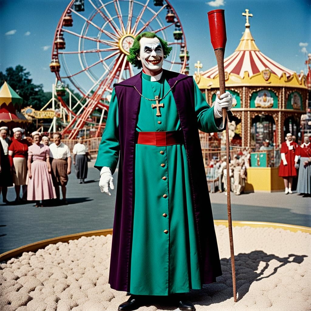 Joker as Priest with Dynamite, 1950s Photo