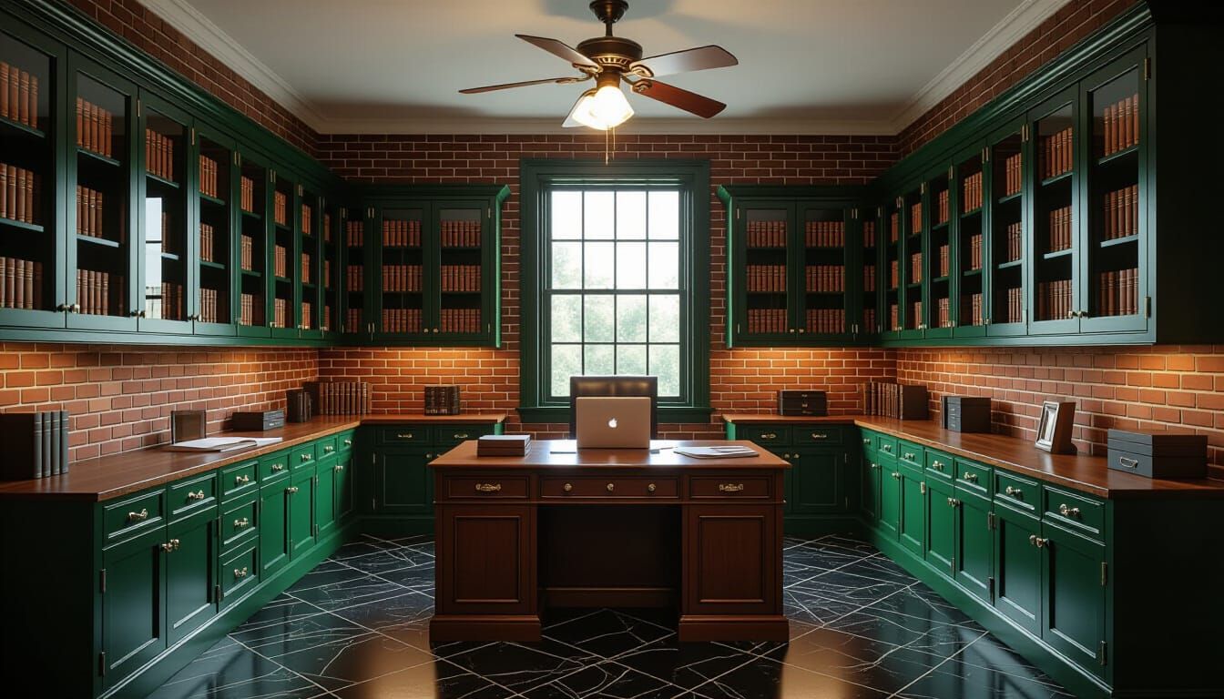 Vibrant Victorian Office in Photorealistic Style