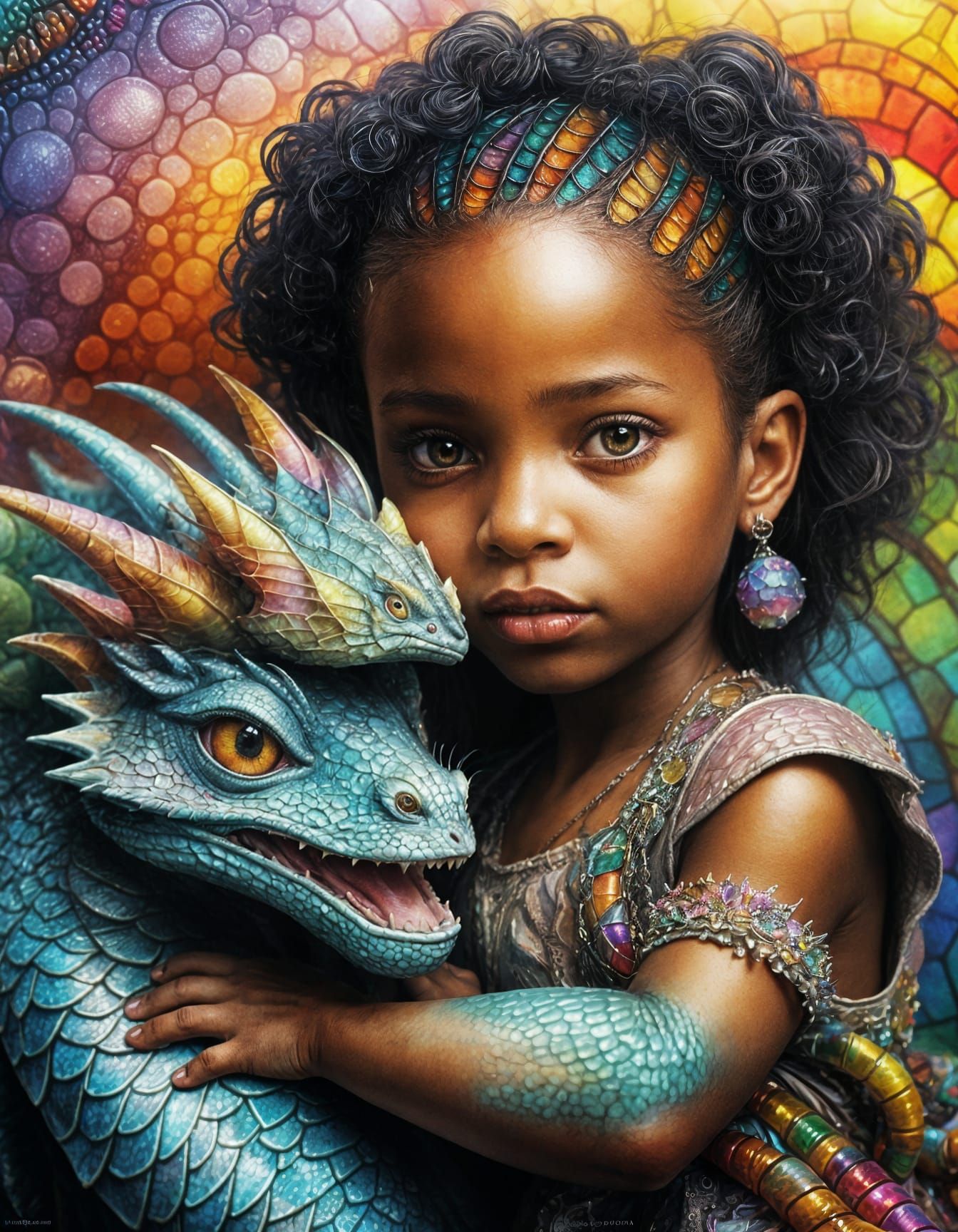 Young Girl With Her Dragon