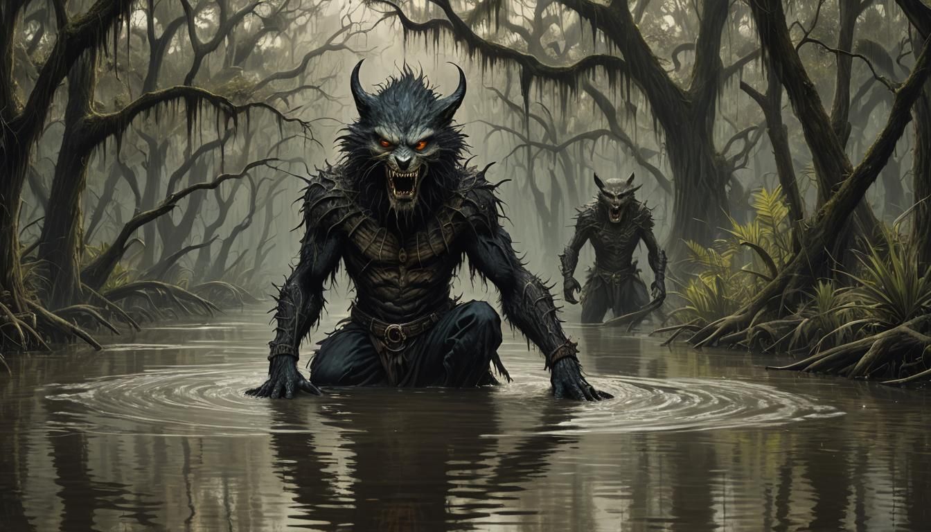 Sinister Rougarou in New Orleans Bayou
