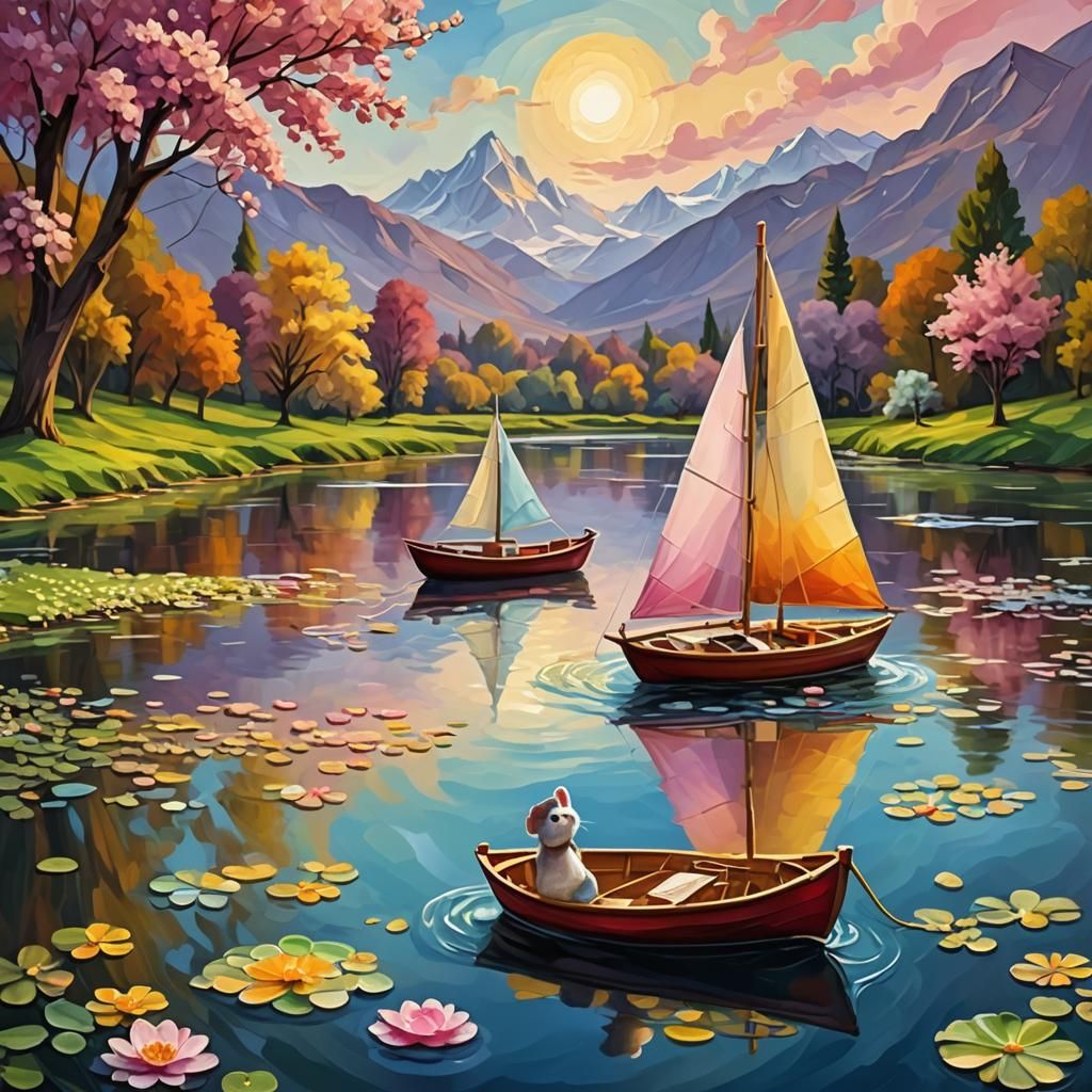 Sailboat on a river.