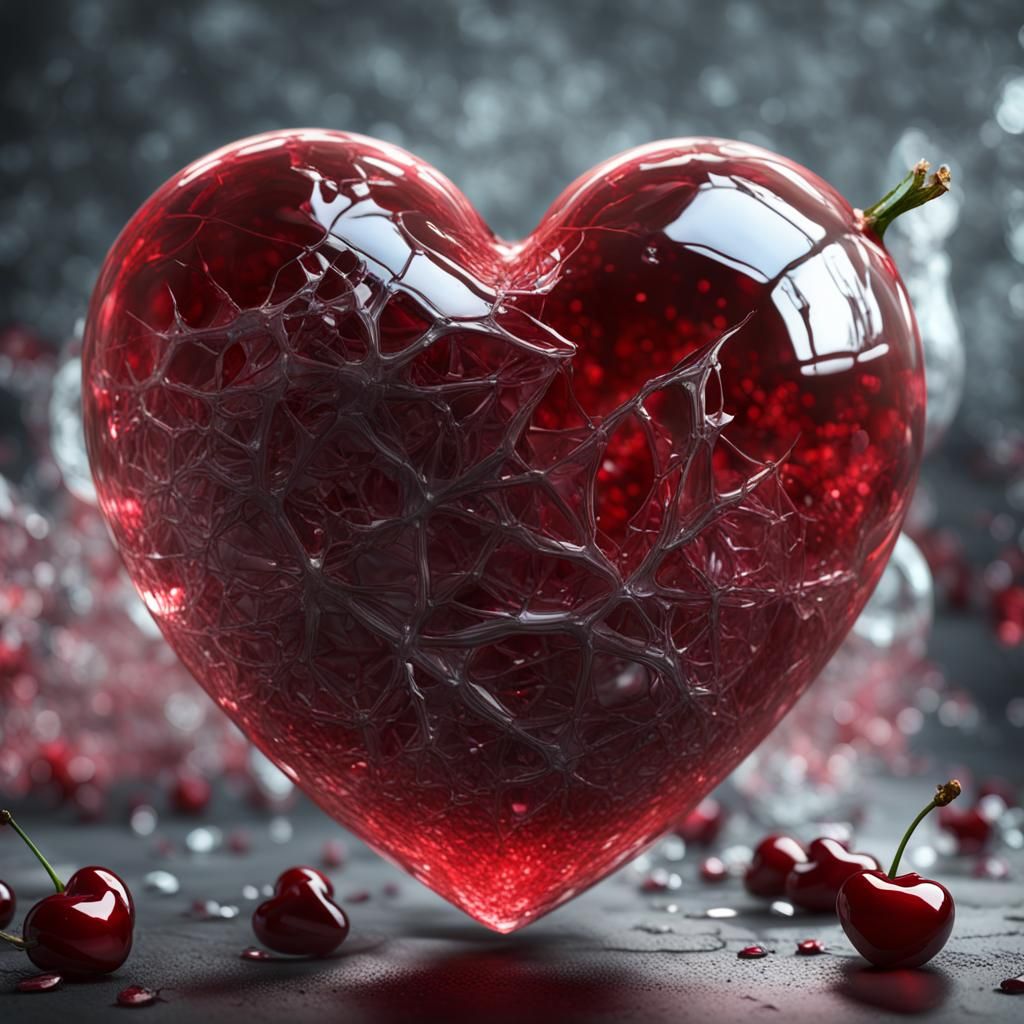 Cracked Glass Heart Love Potion in Fantasycore CGI