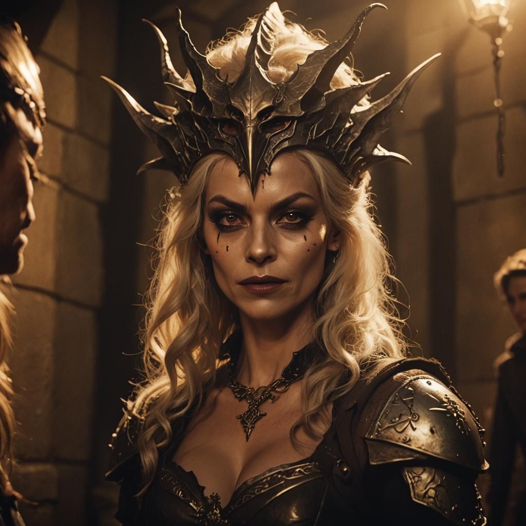 Goblin Queen with Sly Grin in Cinematic Style