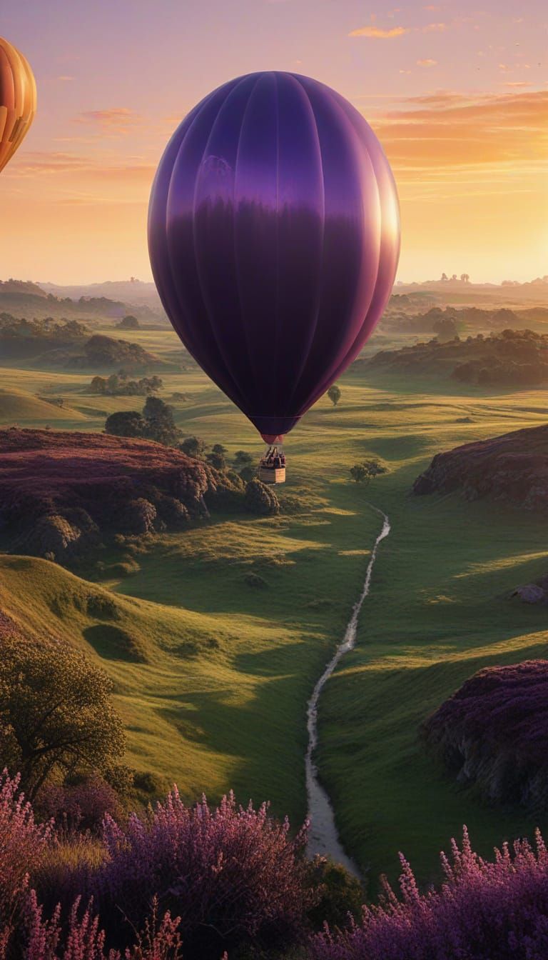 Ethereal Easter Egg Balloon in Deep Purple and Gold