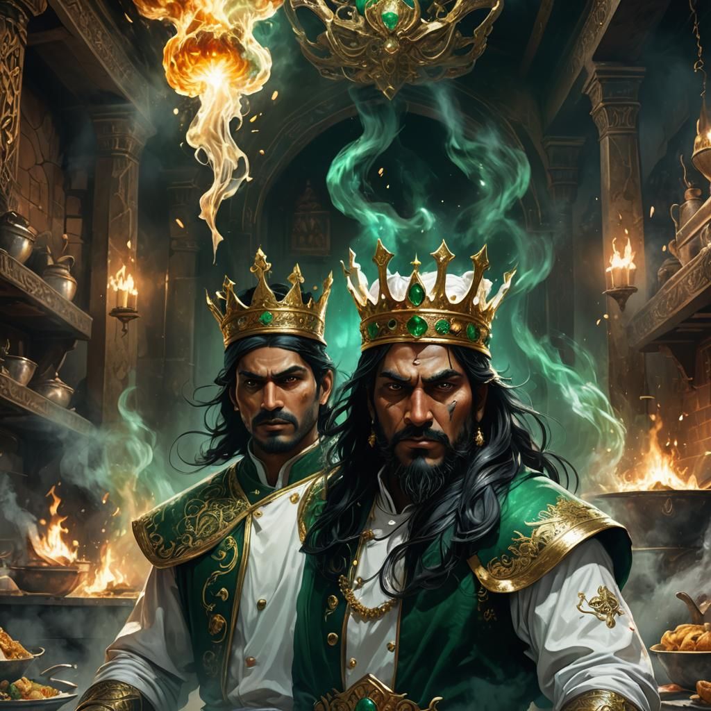 Evil King in Kitchen: Dark Fantasy Concept Art