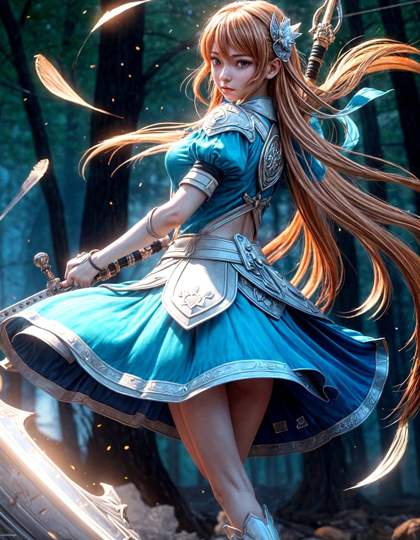 Vibrant Anime Goddess in a Dazzling Aesthetic