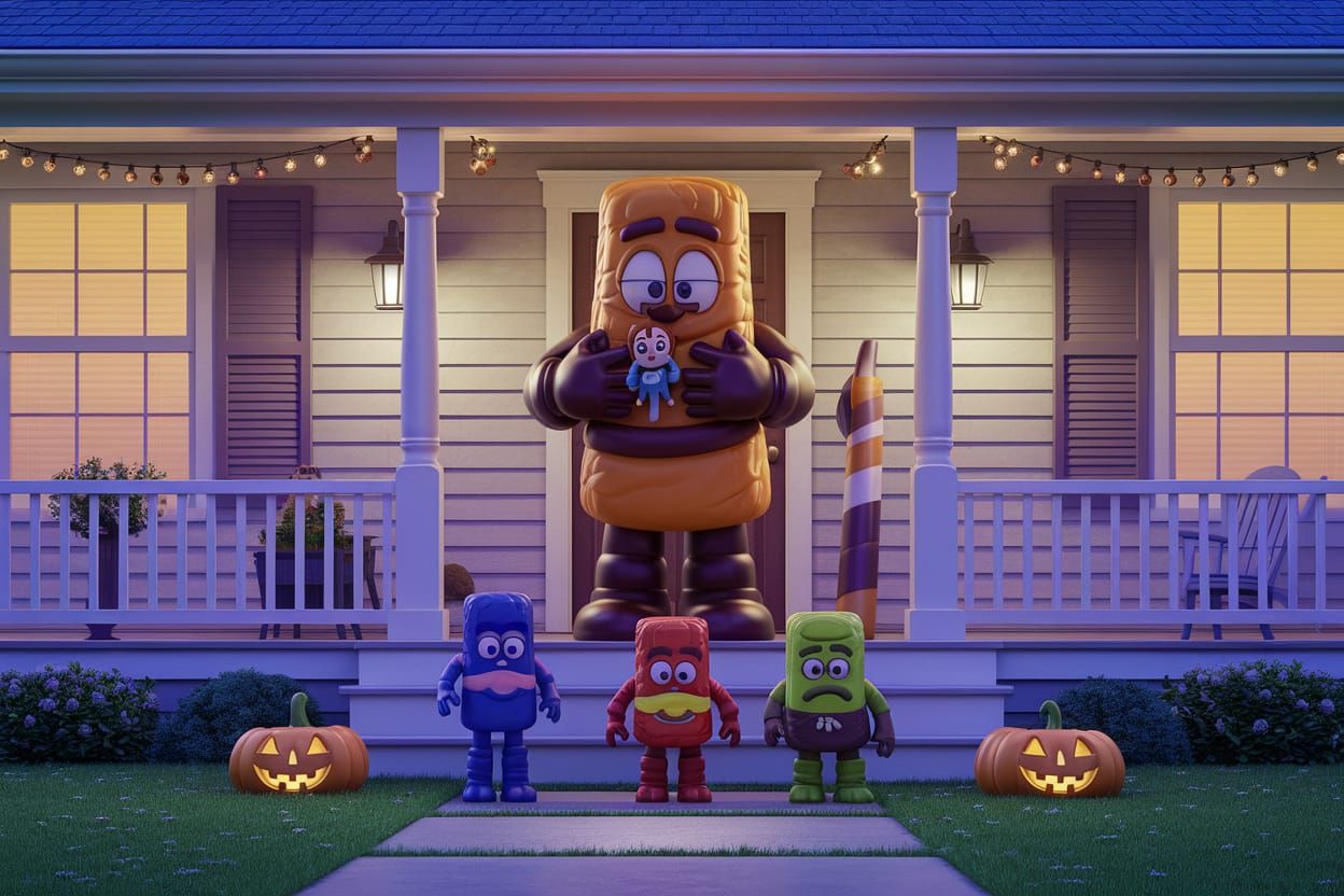 Anthropomorphic Candy Bar Gives Tiny Human on Halloween