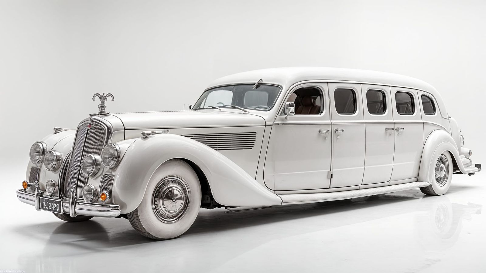 Sleek Steampunk Limousine in Elegant White