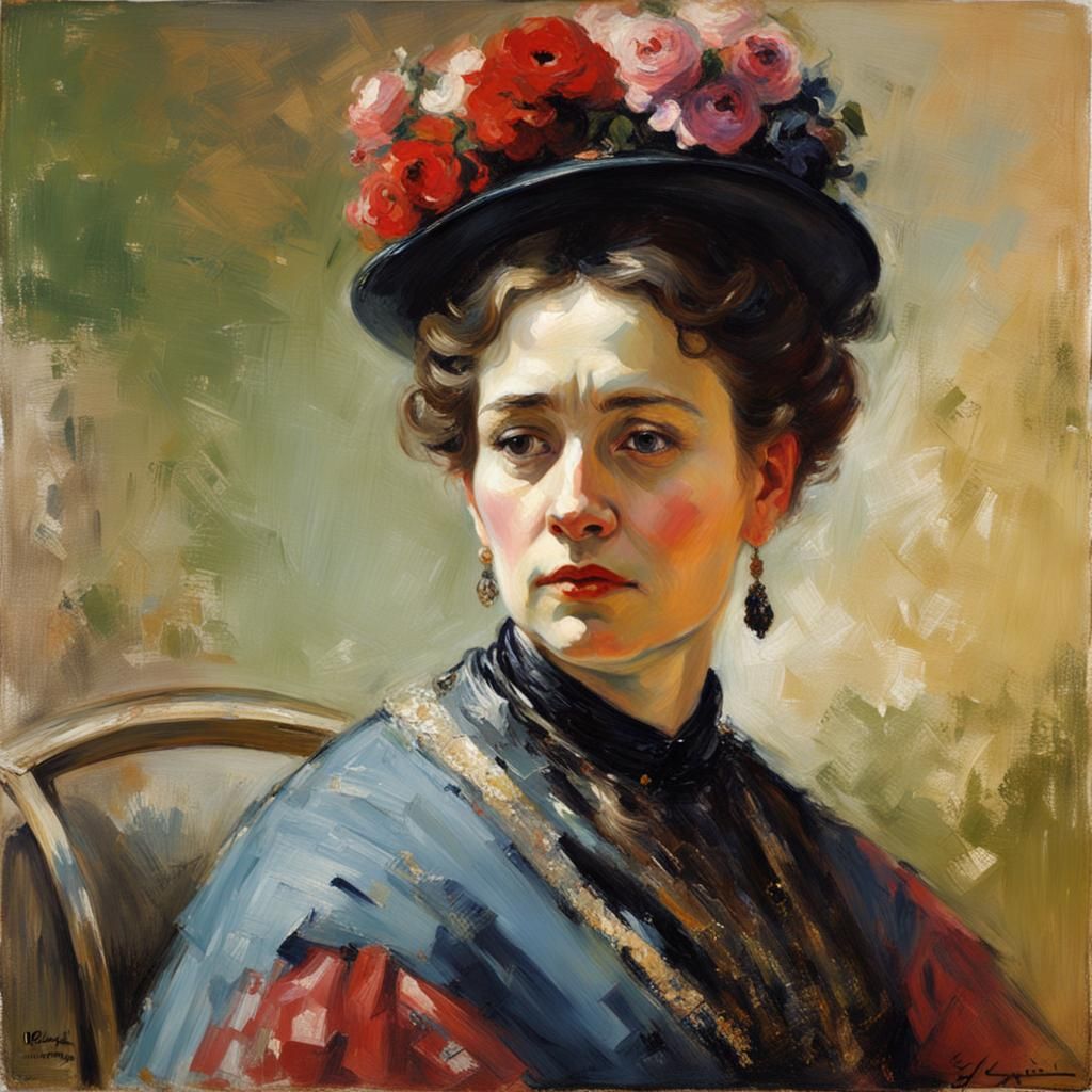 Woman's Portrait in Realistic Oil Painting Style