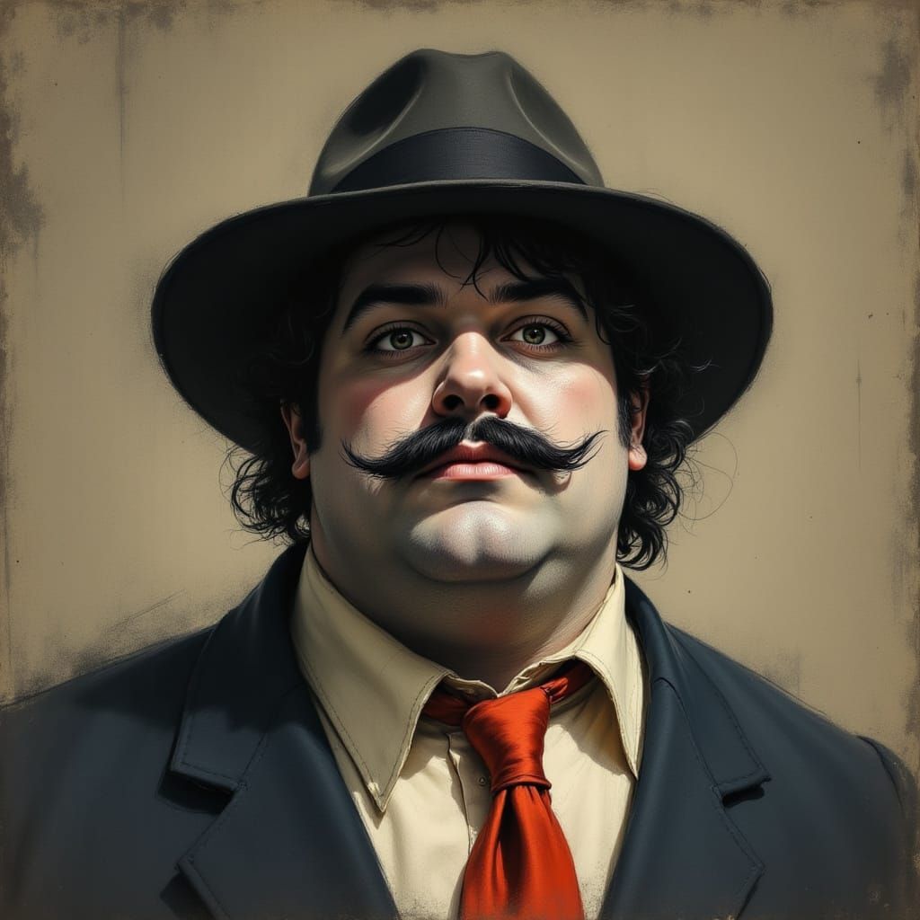 Retro Man in Fedora and Ill-Fitting Suit