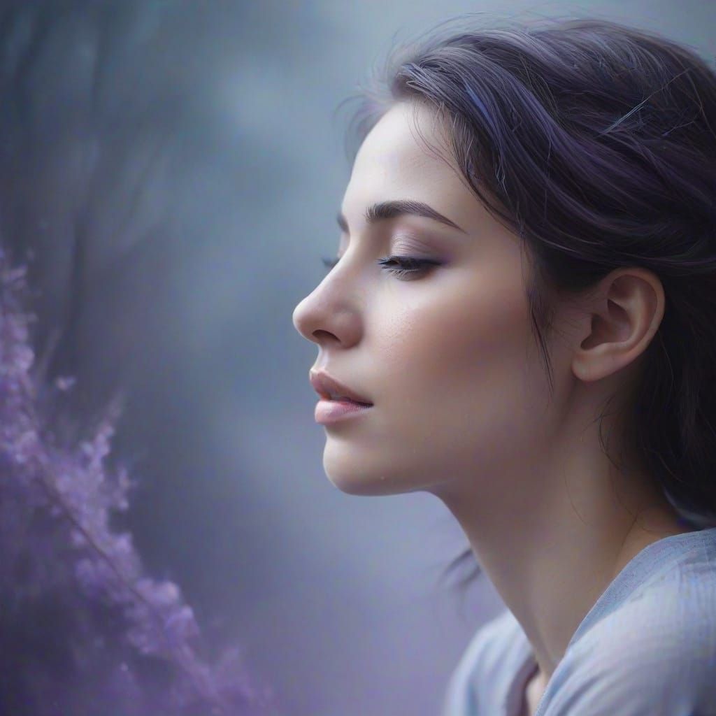 Surreal Oil Painting of Serene Contemplation