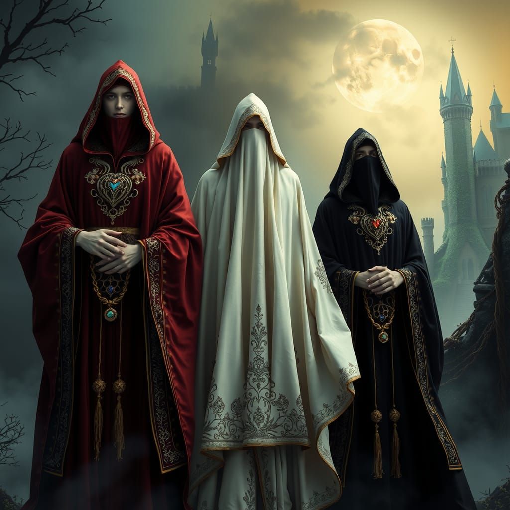 Wizards in Embroidered Robes by Moonlit Tower
