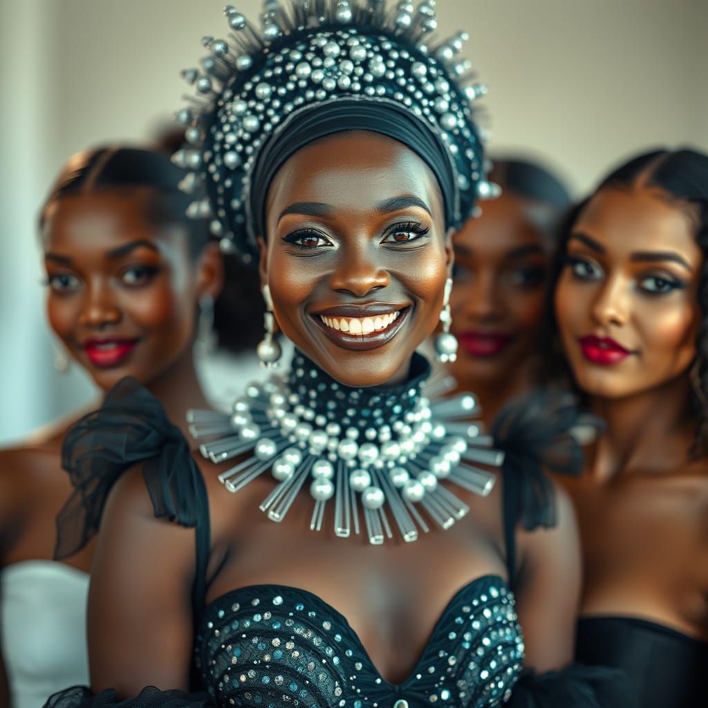 Smiling Woman in Elaborate Attire Portrait