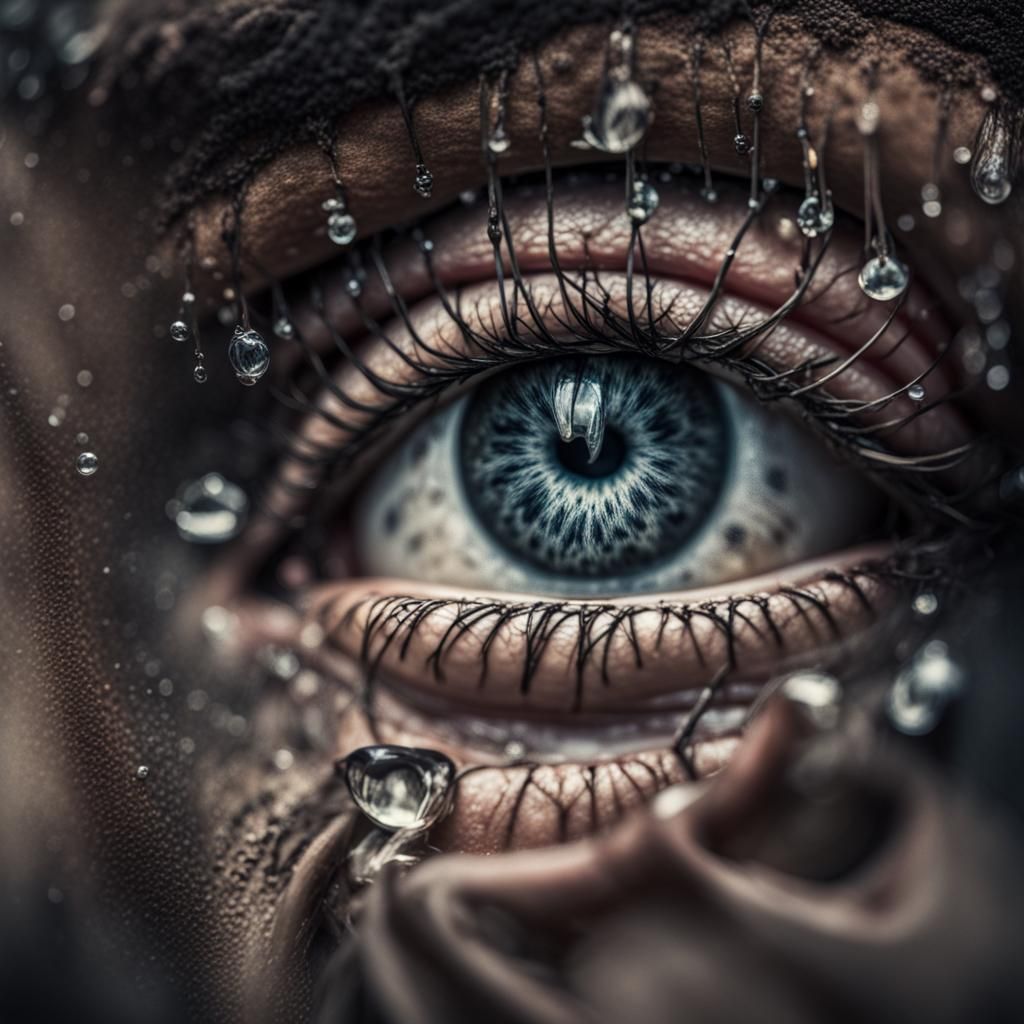 Hyperrealistic Close-up Portrait with Intense Emotion