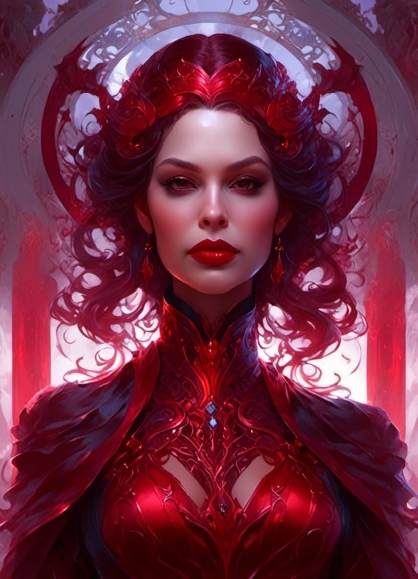 Hyperrealistic Vampire Woman Portrait in Dramatic Lighting