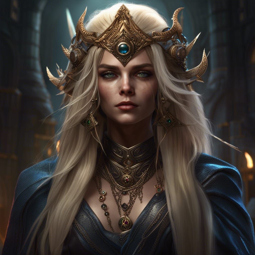 Sorceress with Jeweled Eye: Dark Fantasy Art