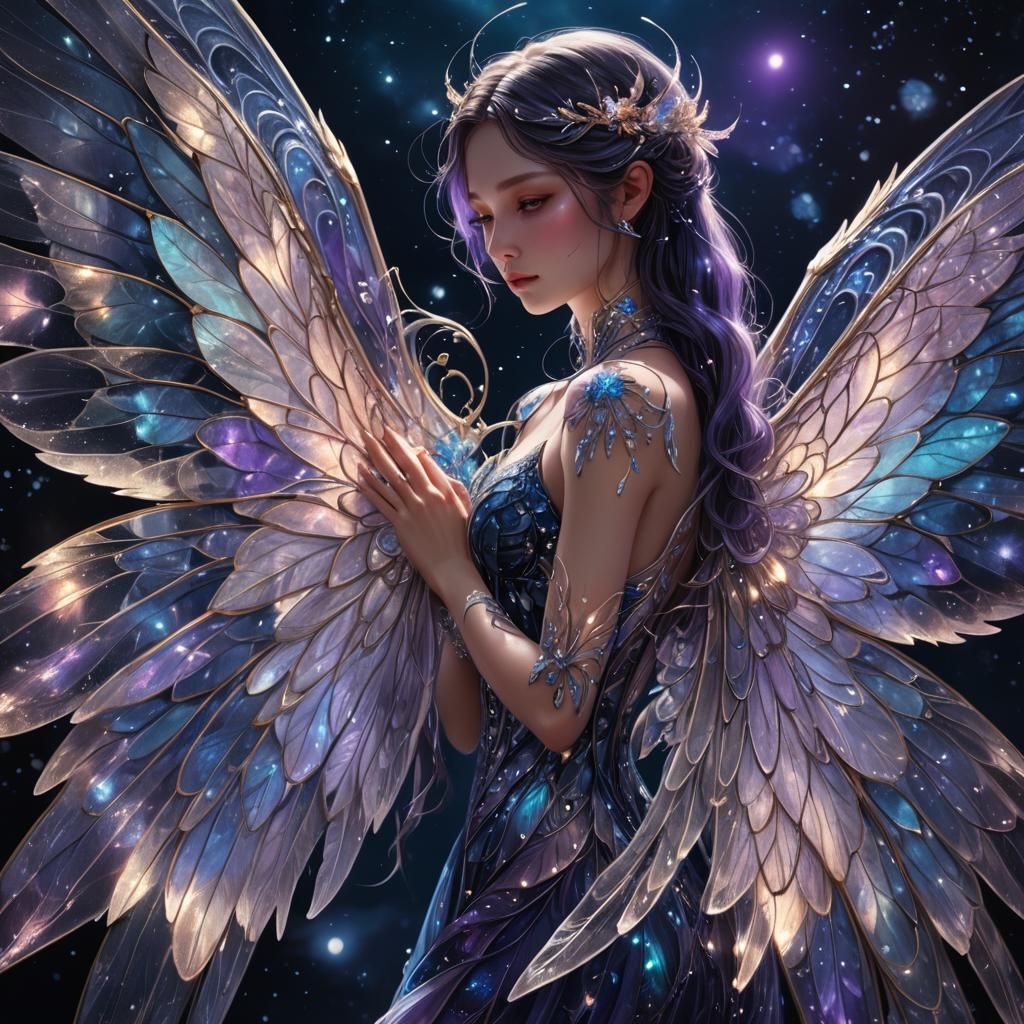 Ethereal Wings Concept Art in Deep Fantasy Style