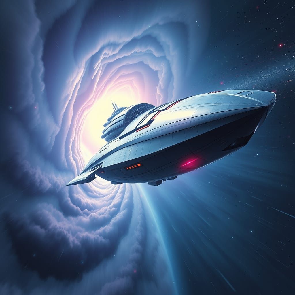 Futuristic Generation Ship Pierces the Cosmos