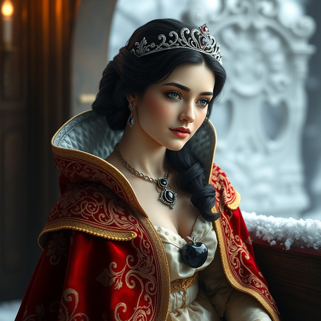 Snow White Portrait in Art Nouveau Style