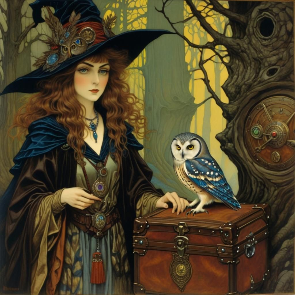 Sorcerer's Journey: Owl and Deciduous Forest