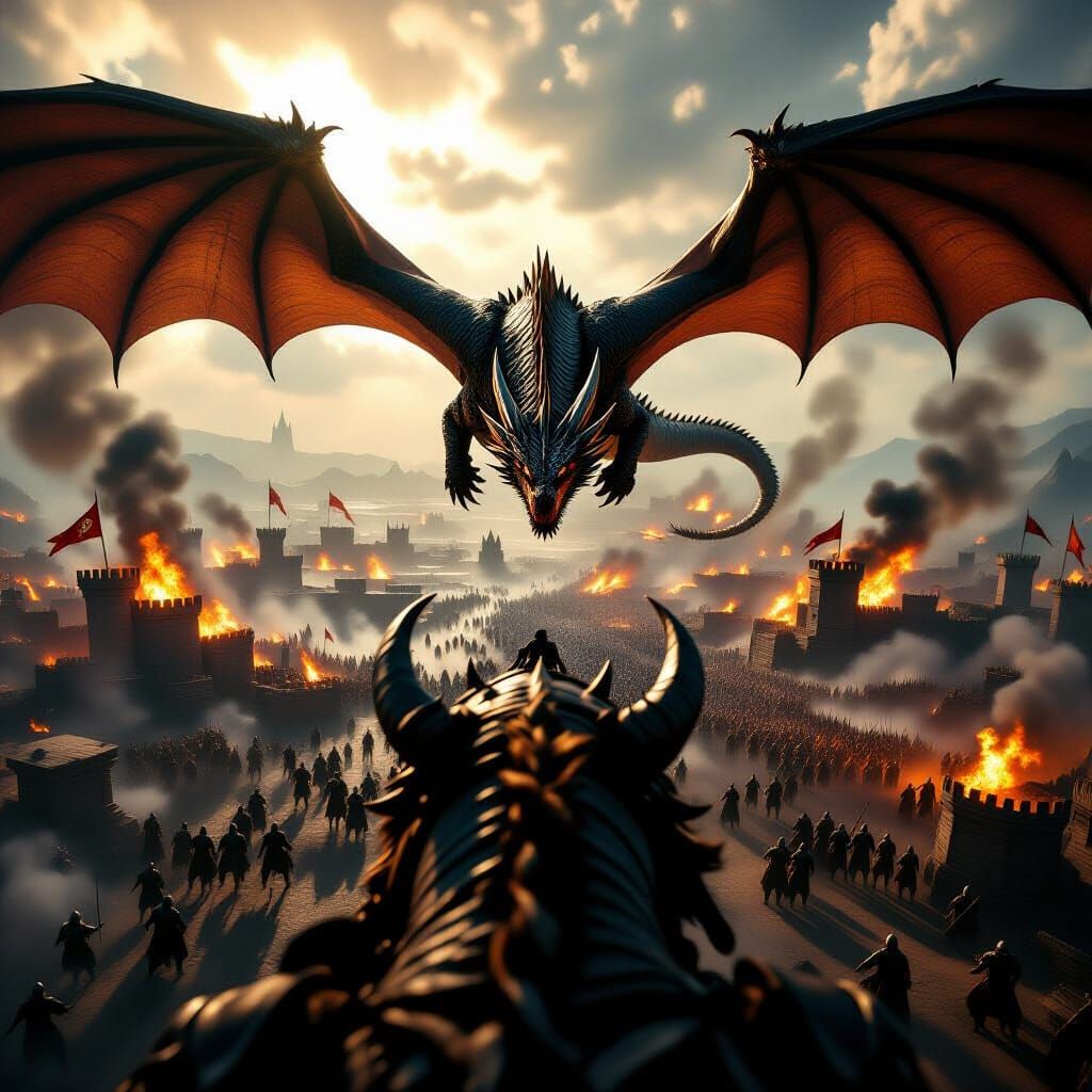 Bird's-eye view from a flying Dragon