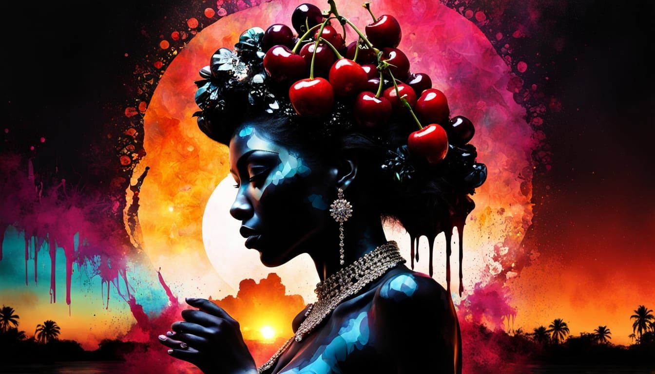 Brazilian Carnival Dancer in Psychedelic Double Exposure