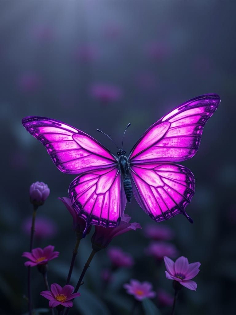 Majestic Fantasy Butterfly in Vibrant Hues