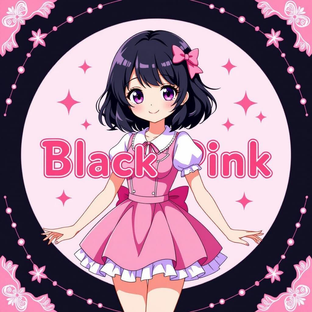 Kawaii Anime Girl in Blackpink Style