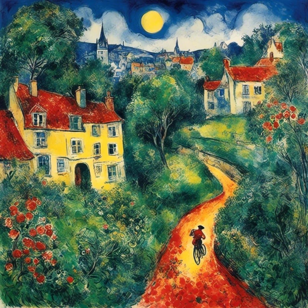 <lora:Mark Chagall style:1.0> ((He'd been wrong, there was a...