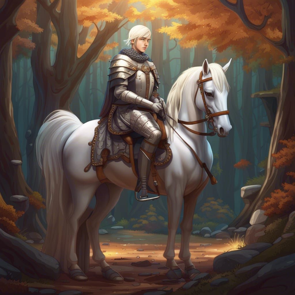 Knight of the Round Table in Dreamlike Forest