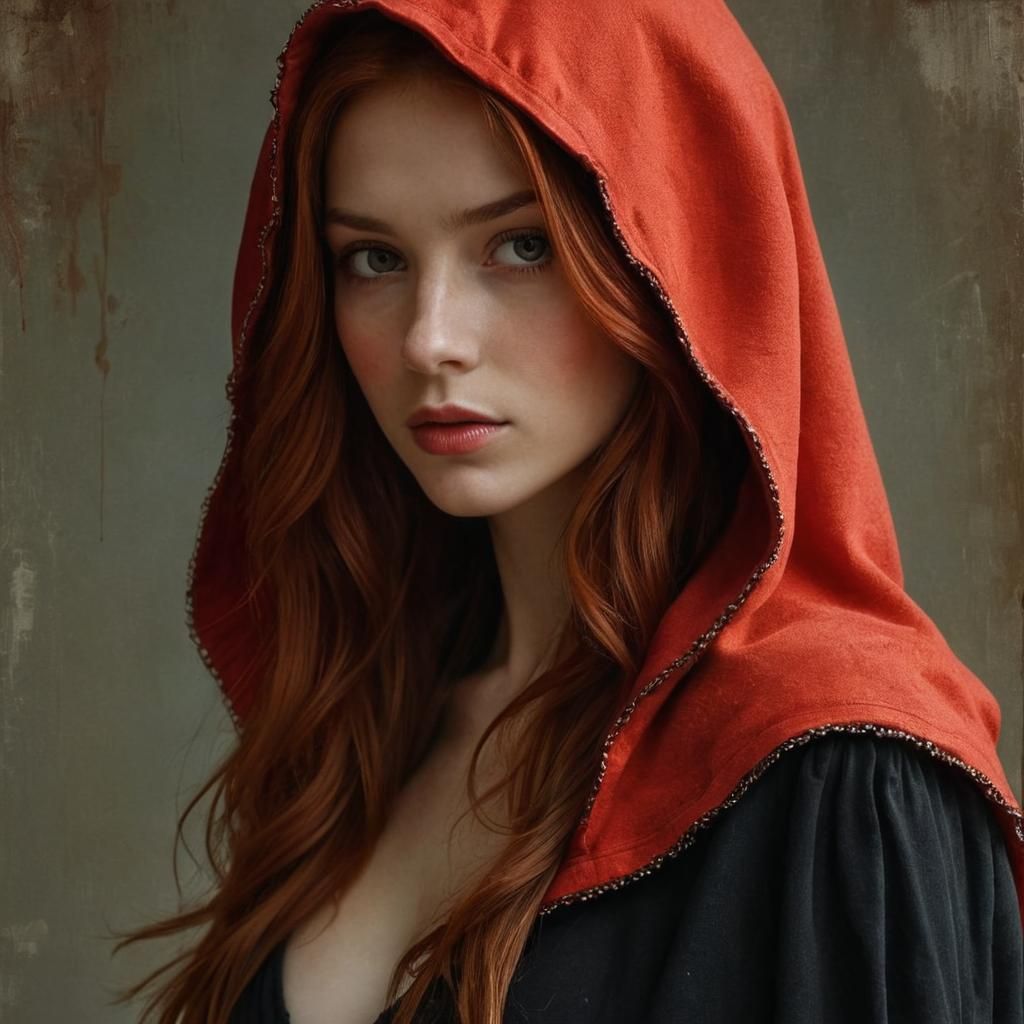 Red-Haired Woman in Red Hood