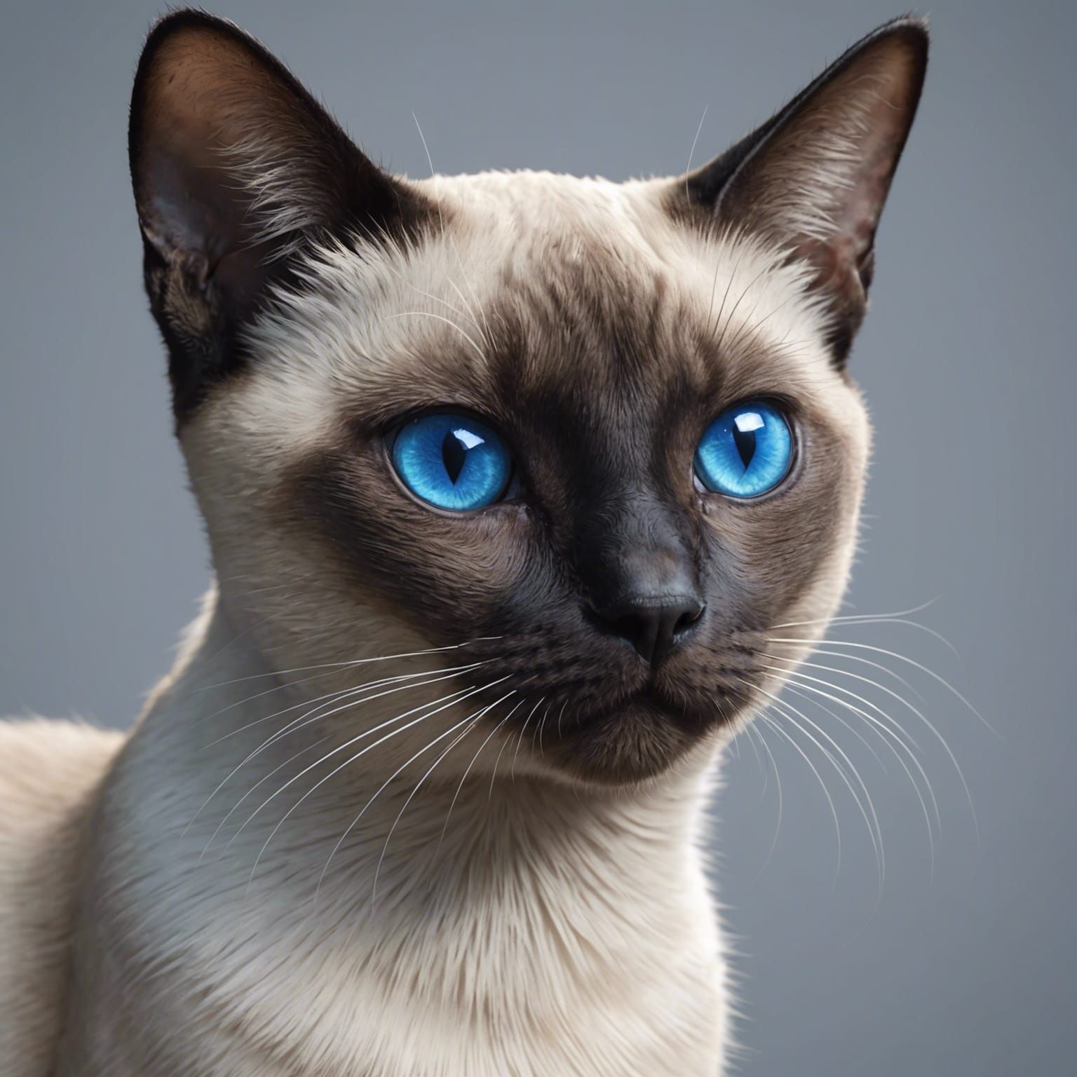 Detailed 3D Anime Art of Siamese Cat