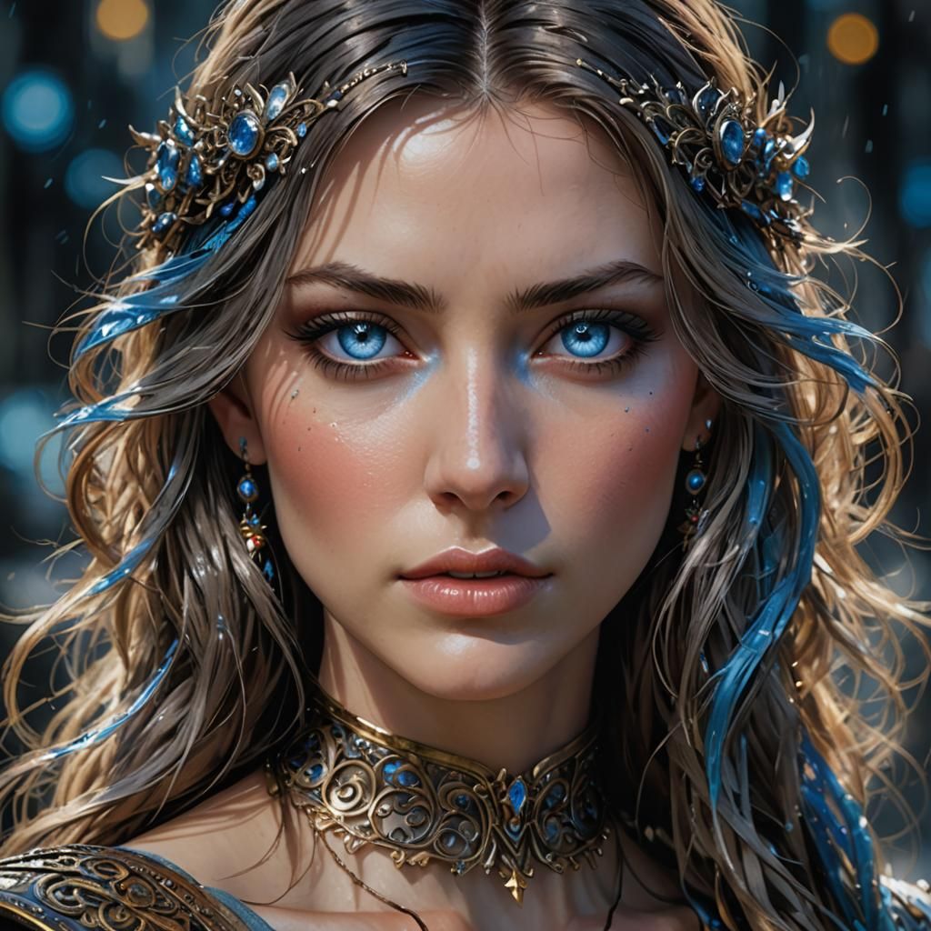 Colorful Girl Portrait in Hyperdetailed Digital Art