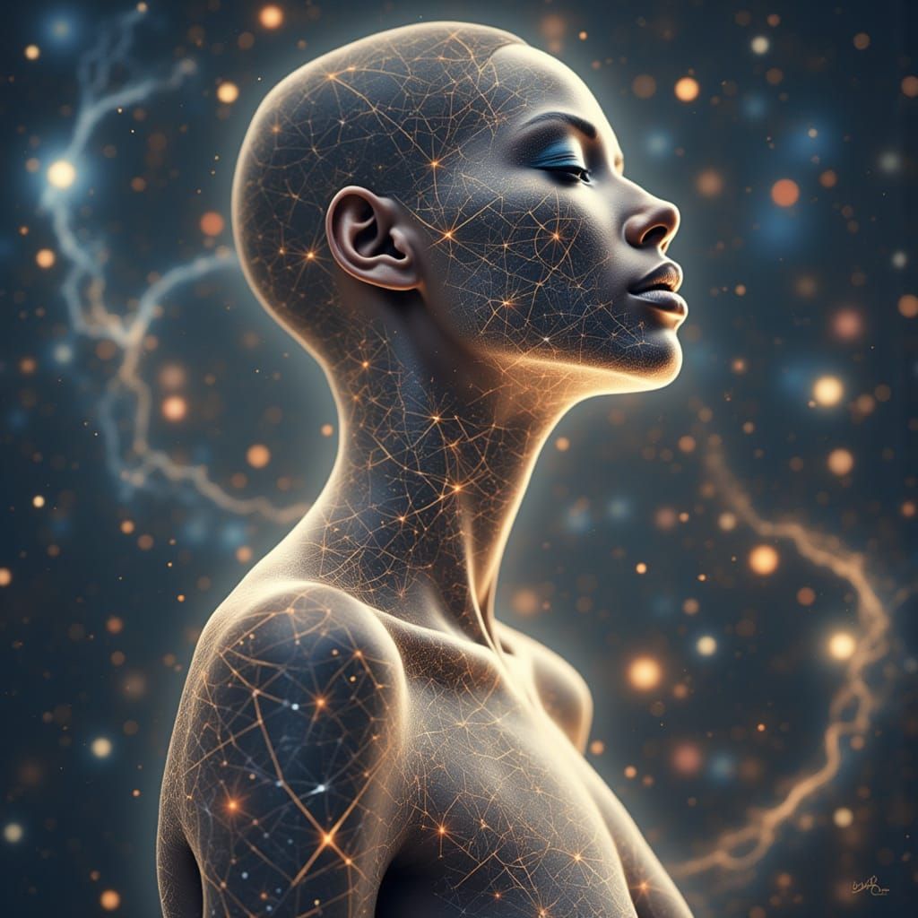 Celestial Glow: A Person Made of Stars