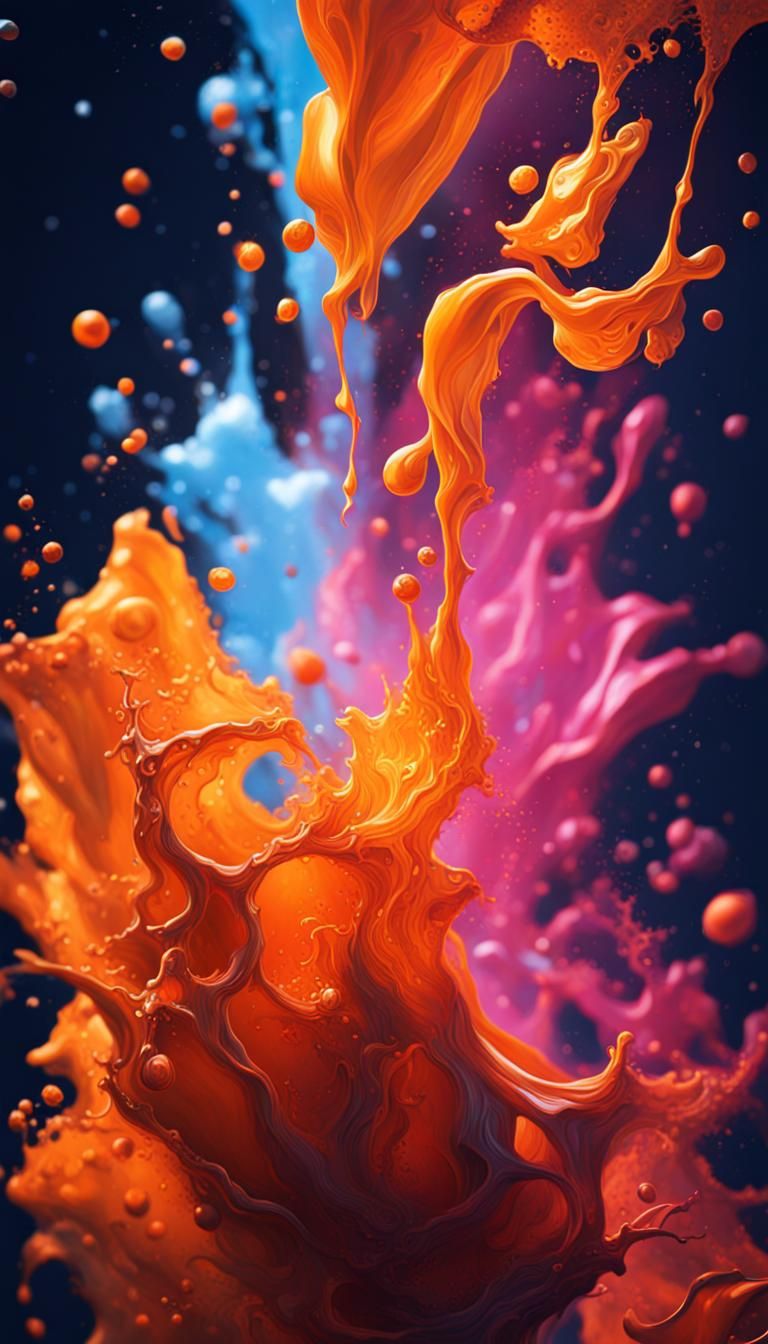 Hyperrealistic Orange Splash Art