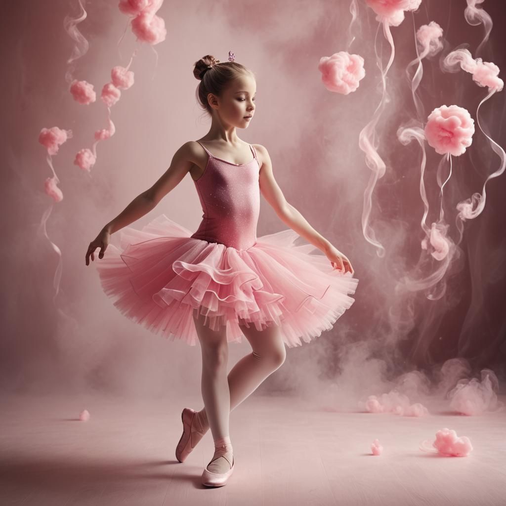 Ballerina's Raspberry Cotton Candy Tutu in Sunlight