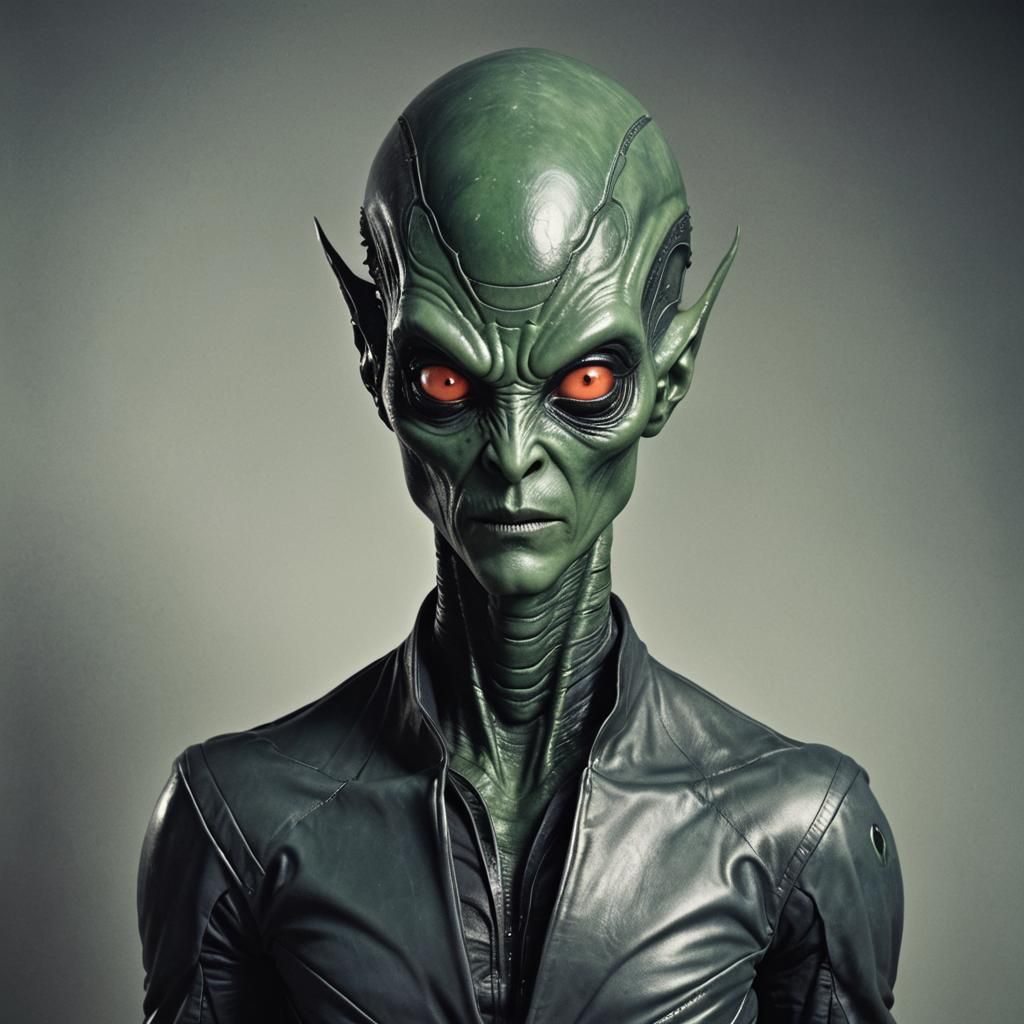 Intriguing Portrait of a Handsome Alien Man