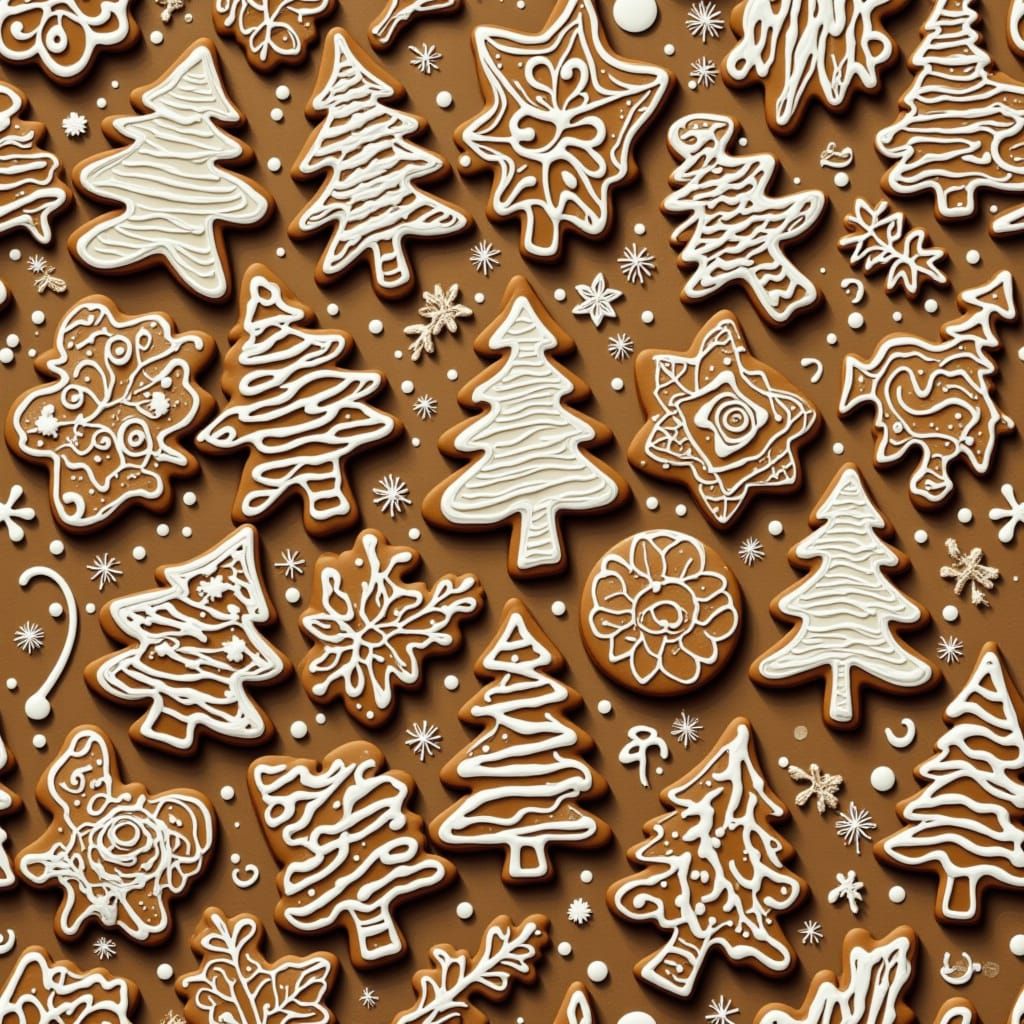 Christmas Cookies with Coffee Stain Texture