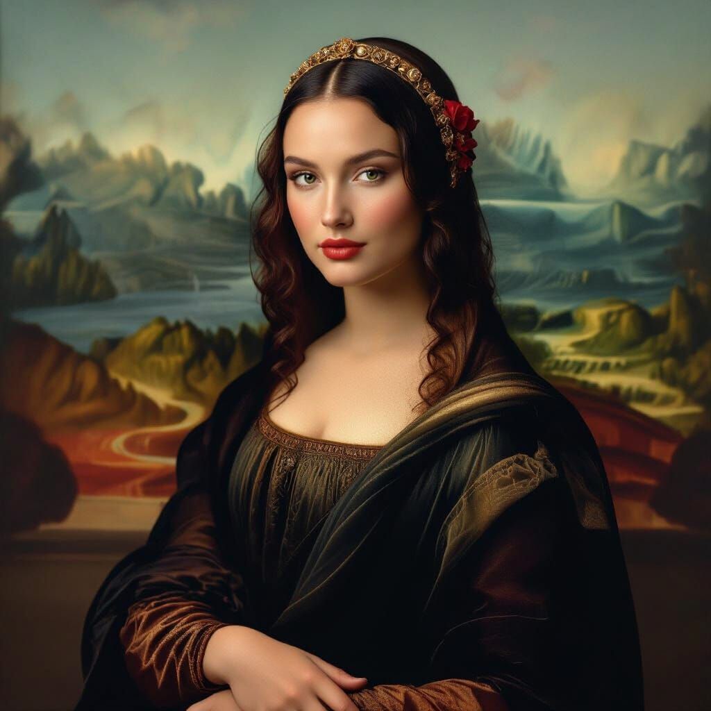 Supermodel as Mona Lisa in Renaissance Style