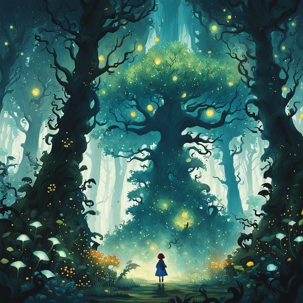 Vibrant Alien Landscape in Anime Style