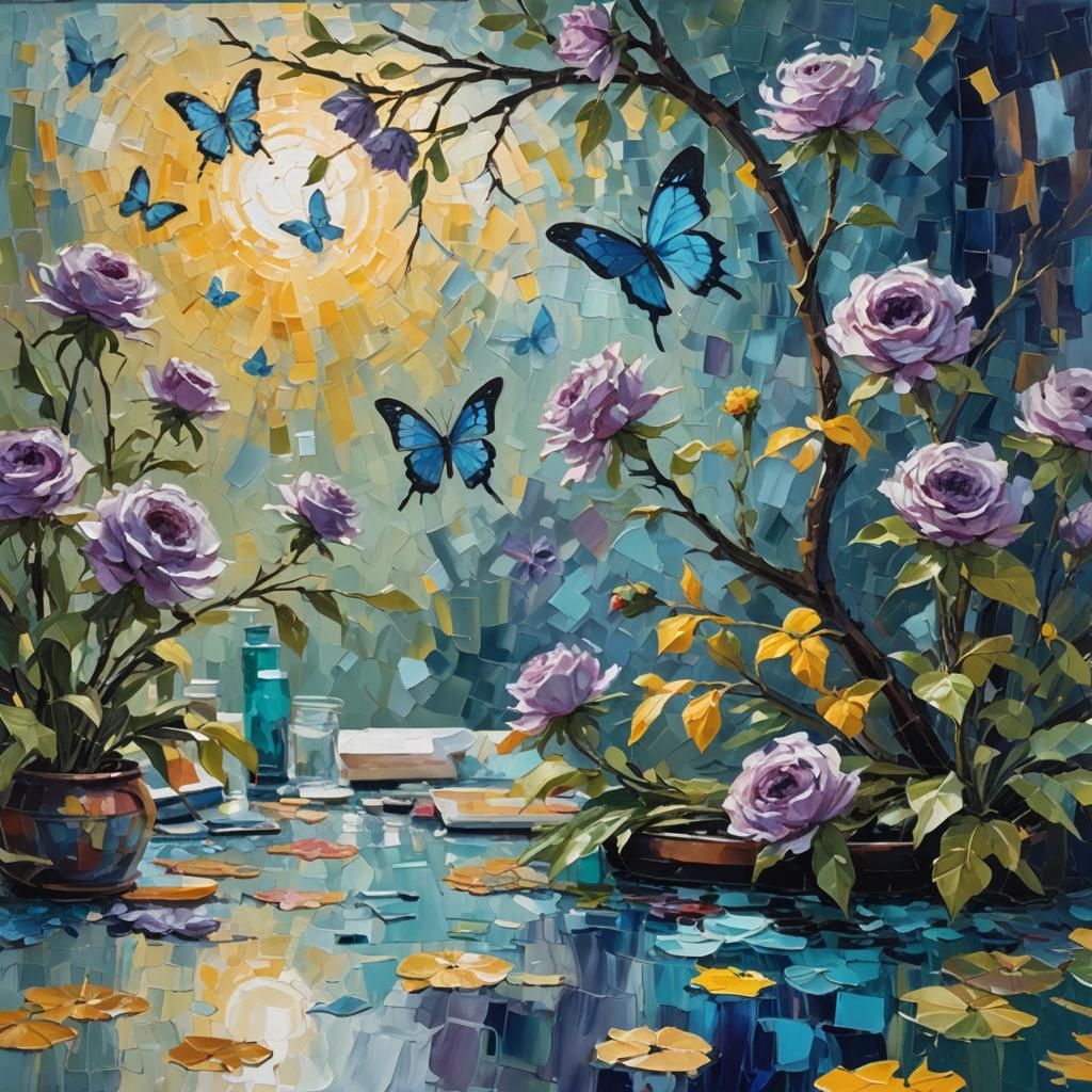 Artist's Studio: Vibrant Neo-Impressionism Oil Painting