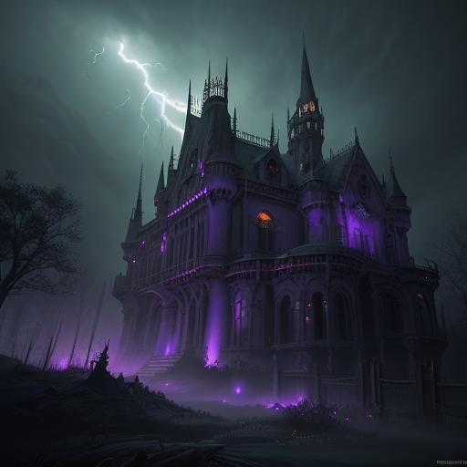 Eerie Gothic Mansion in Dark Fantasy Style