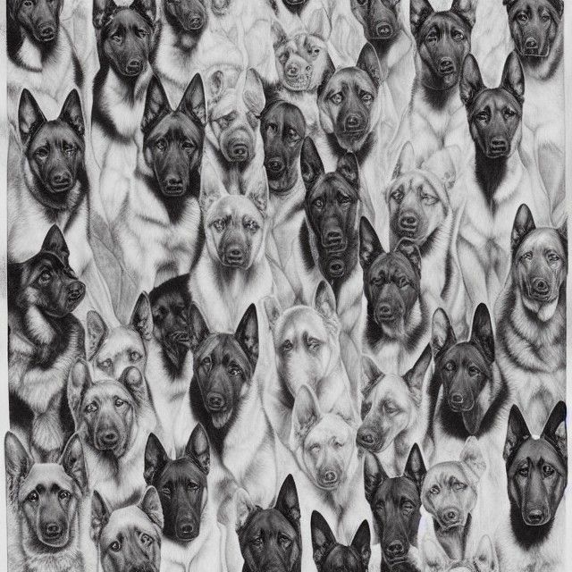 Escher-Inspired Symmetry of German Shepherds