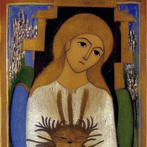 Hedgehog in Fog: Impressionistic Icon Art